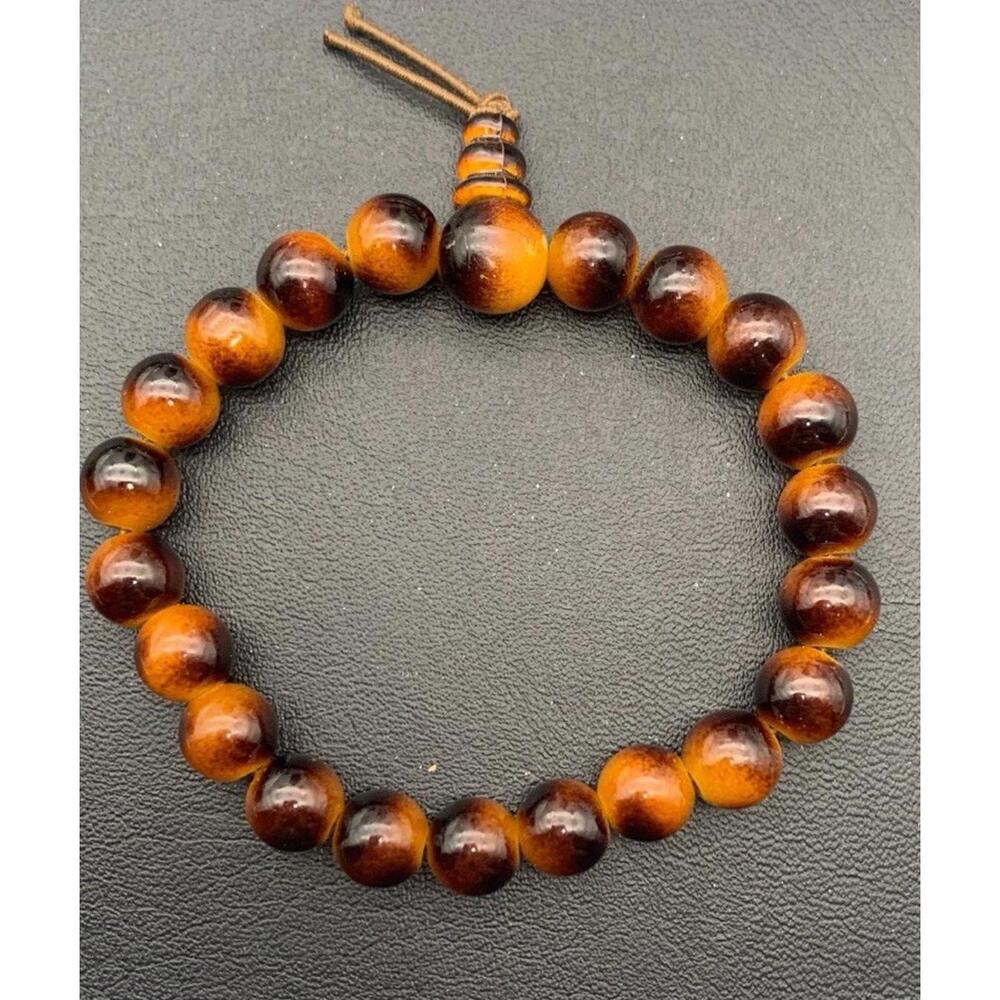 Beautiful Tigers Eye Beaded Stretch Bracelet Boho Beauty
